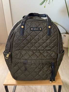 Utiliti Quilted Mini Backpack – Olive Green Nylon